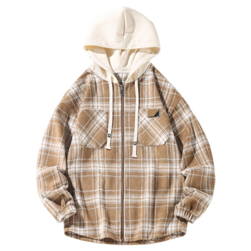 Men's Waterproof Windbreaker Hooded Jacket Khaki