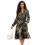 Damen-Midikleid mit Taschen, Camouflage-Blättermuster 1
