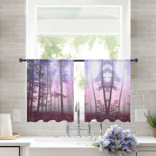 Sheer Curtains Purple Light-Filtering Voile 52x54 Inch 2