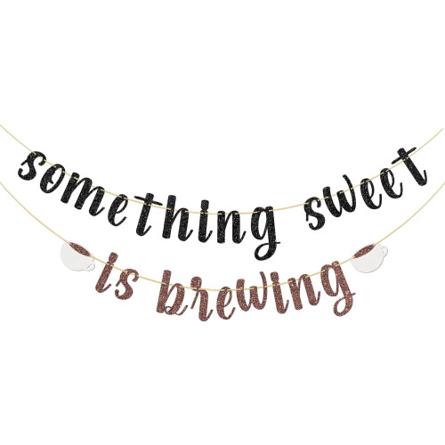 Banner per baby shower a tema caffè, design dolce e infuso, nero e marrone