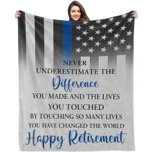 Police Retirement Throw Blanket 50x60 Inches
