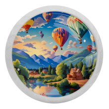 Boutons de porte en verre phosphorescents en forme de montgolfière (4 pièces)