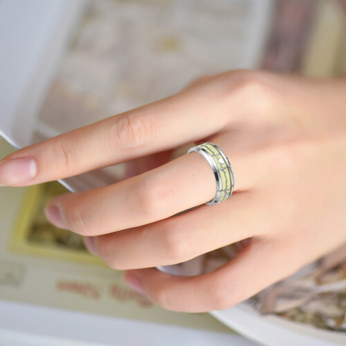 Women's Silver Birthstone Ring Non-Tarnish Stackable Gold CZ 2