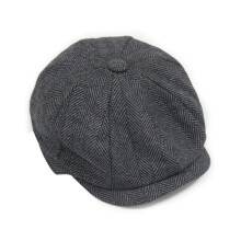Herren-Winter-Baskenmütze Schwarz Grau