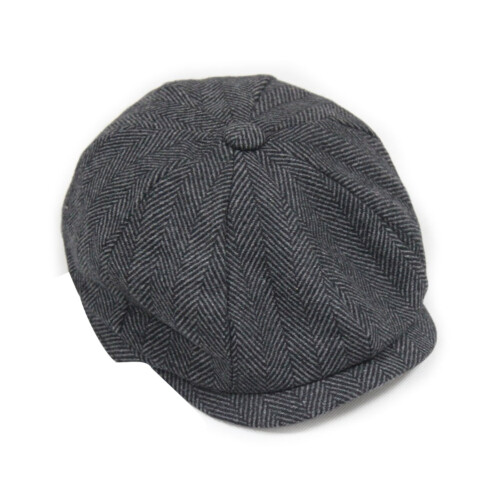 Herren-Winter-Baskenmütze Schwarz Grau