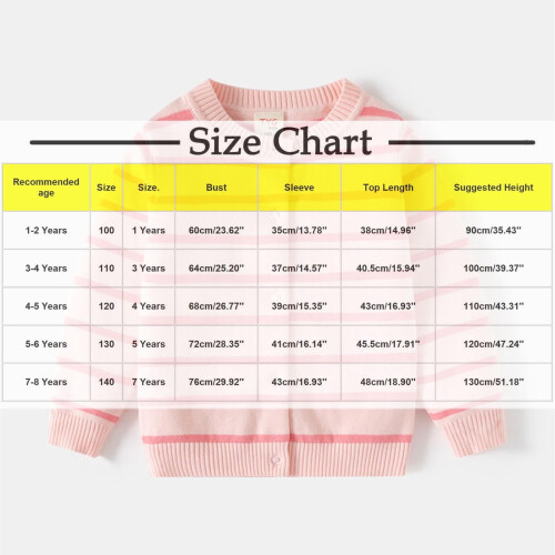 Cotton Knit Cardigan Pink Striped Button-Front for 2