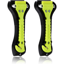 Car Safety Hammer and Seatbelt Cutter Glow-in-Dark 2-in-1