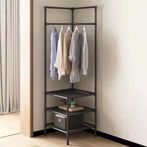 Freestanding Coat Rack with 2 Shelves for Entryway 1