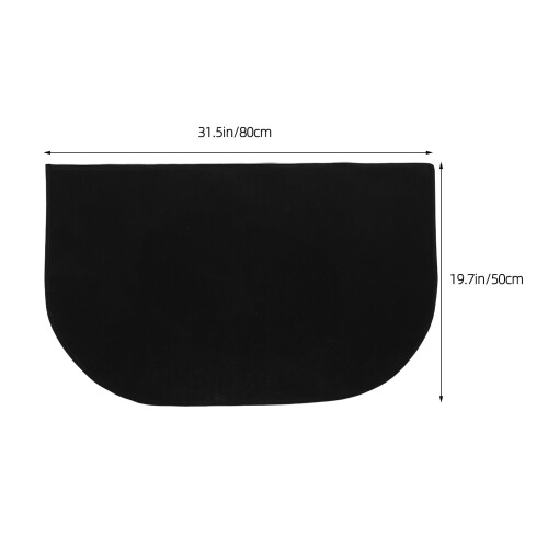 Fireproof Half-Round Fireplace Mat Black 1
