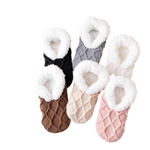 Women's Sherpa-Lined Slipper Socks with Grippers Set