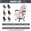 Housse extensible pour chaise de bureau, motif papillon et fleurs, taille L 7