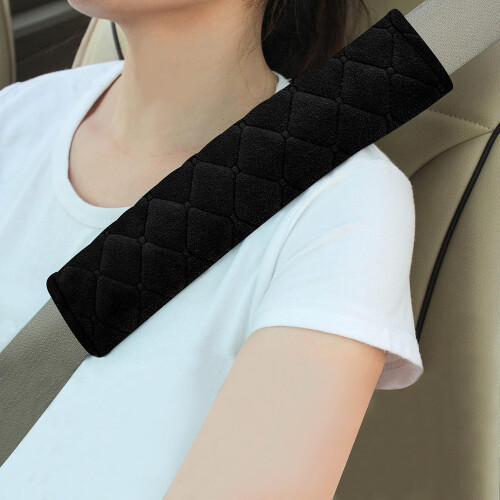 Auto Seat Belt Cover Shoulder Pad 4 pcs Black