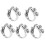 Open Ring Crochet Ring Silver 5 Pieces 0.94 x 0.87 x 0.47 4