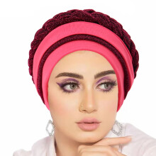 Bonnet turban extensible Ă tresses brillantes pour femme