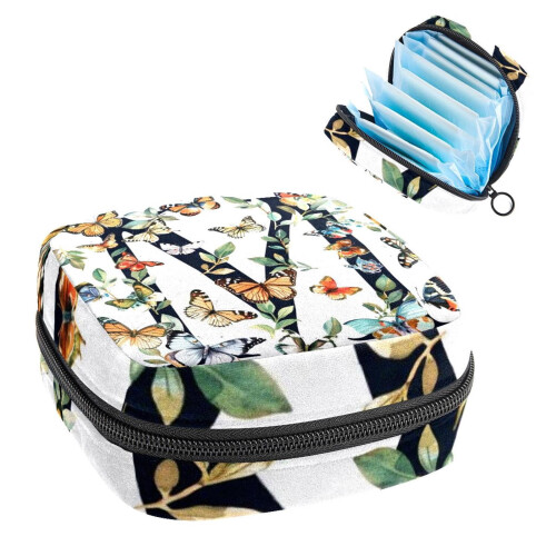 Förvaringspåse för bindor med M- och fjärilsdesign