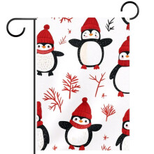 Drapeau de jardin Pingouin de Noël double face 28 x 40 pouces