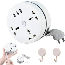 Retractable Power Strip with 3 Outlets and 3 USB Ports 5.9