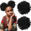 Curly Ponytail Drawstring Bun Extension with Petal Braided 1
