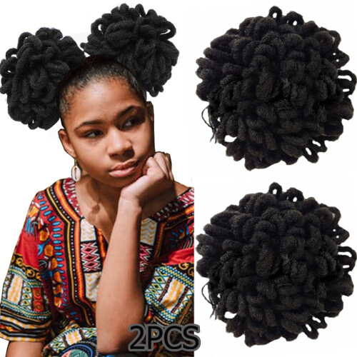 Curly Ponytail Drawstring Bun Extension with Petal Braided