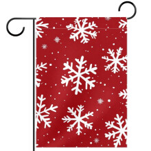 Drapeau de jardin de Noël avec flocons de neige blancs, 30 x 45 cm