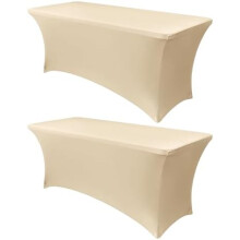 Nappe extensible en spandex couleur champagne 122 x 61 x 76 cm (lot de 2)