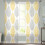 Sheer Curtains Grey Yellow Olive Leaf 52x84 in 1