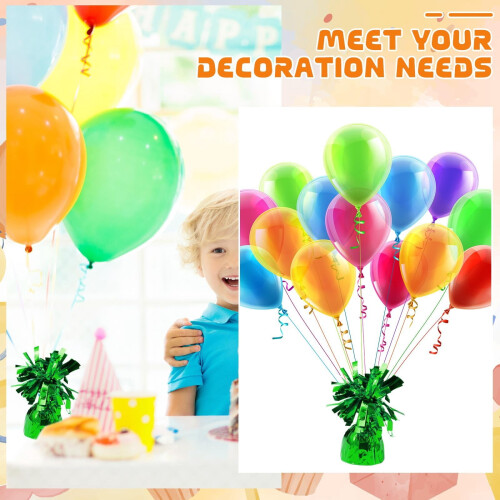 Metallic Balloon Holder Weights Green 1