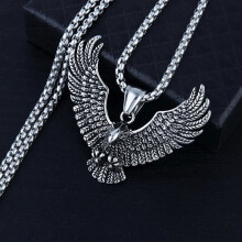 Men's Stainless Steel Flying Eagle Pendant Necklace