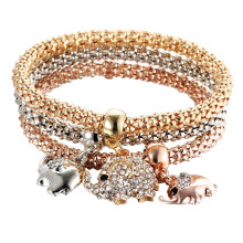 Multilayer Corn Chain Bracelet Set - Gold Silver Rose Gold