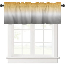 Ombre Window Valance Yellow Grey 54x18 in Rod Pocket