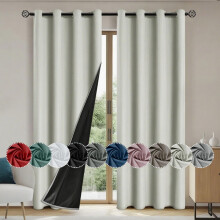 Blackout Curtains Beige Grommet Panel 39.37"W x 78.75"L