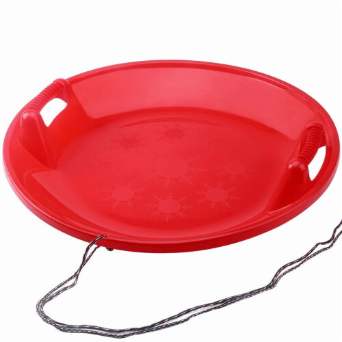 Red Snow Sled 2FT Portable Toboggan with Rope 2 Pack 1