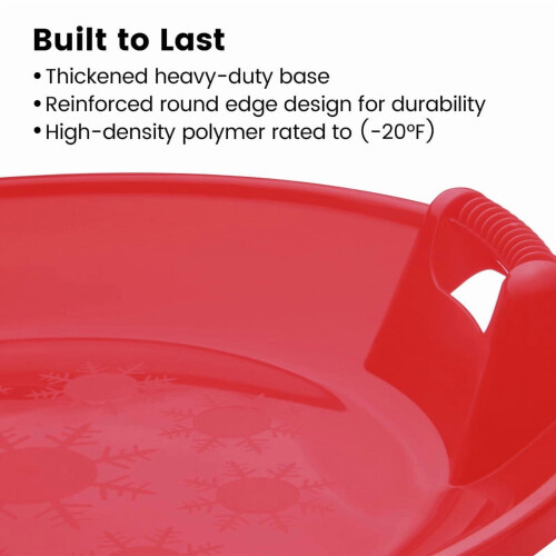 Red Snow Sled 2FT Portable Toboggan with Rope 2 Pack 2