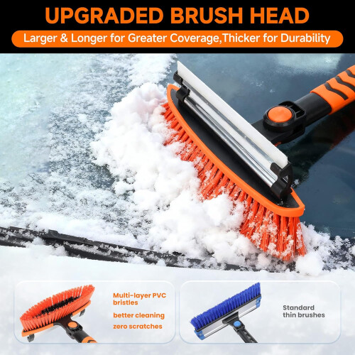 Car Ice Scraper with Extendable Snow Brush 43 inch 2