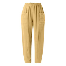 Women's Oversized Solid Trousers Elastic Waist Wide Leg