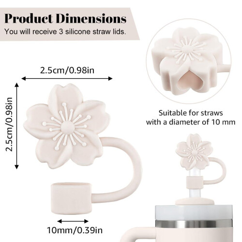 Silikonblomma med sugrörsskydd för 900 ml och 1120 ml 1