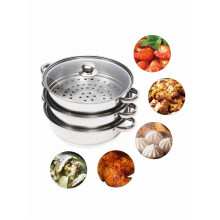 Stainless Steel Steamer Pot 3-Tier 28cm