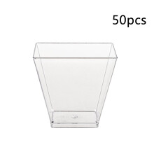 Mini Dessert Cups Clear Square 60 ml 50 Pack with Spoons