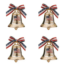USA 250th Anniversary Bell Ornament Set 4 Pieces Silver