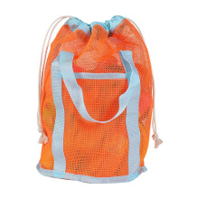 Mesh Beach Bag Orange Waterproof Large Capacity Drawstring