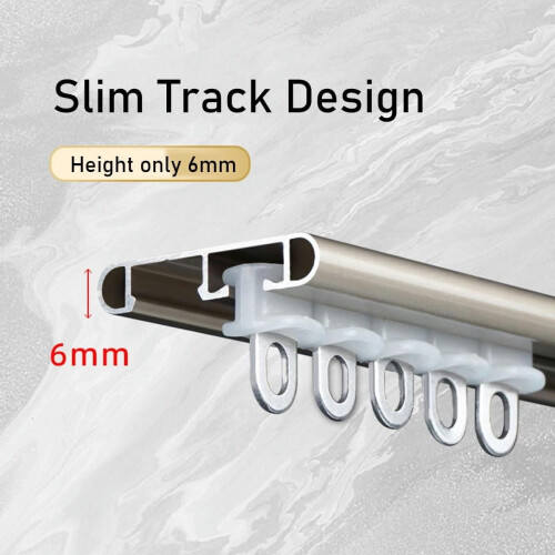 Rail de plafond en aluminium pour rideaux, blanc, 130 cm 2