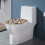 WC-Deckelbezug mit Kuh- und Sonnenblumenmuster, gestreift, länglich 3