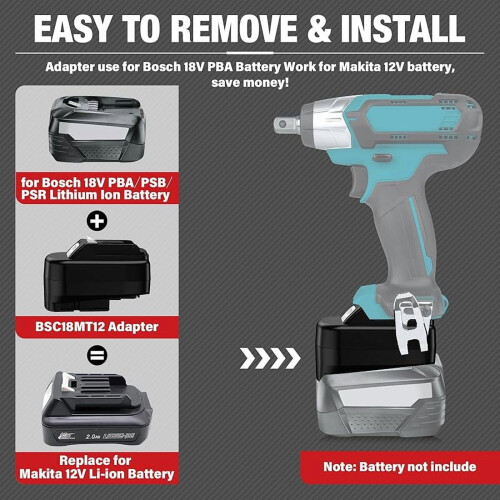 Bosch 18V Battery Adapter for Makita 12V Power Tools 1