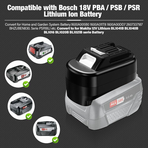 Bosch 18V Battery Adapter for Makita 12V Power Tools 2
