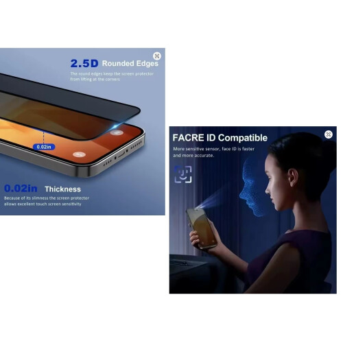 2 PACK Tempered Glass Screen Protector for iPhone 6 Black Colour Front & Back 1