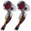 Motorcycle LED Retro Turn Signals Red 1 Pair 12V 1