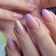 Almond Press-on Nails French Design 24 Pieces