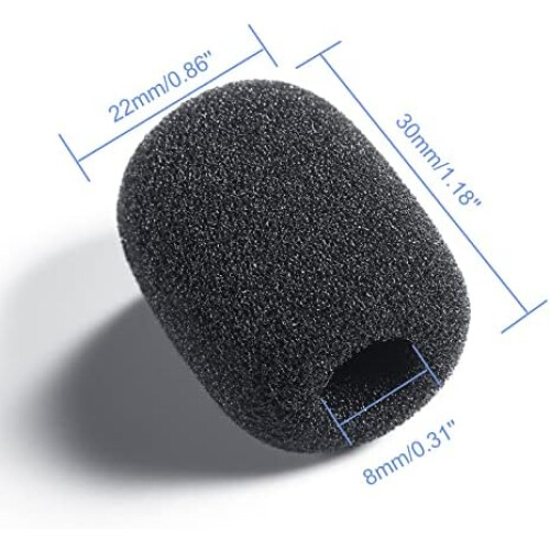 Mini Foam Microphone Windscreen Black 200 pcs 2