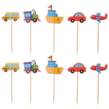 Bamboo Cartoon Car Cake Decorations for Family Theme Party