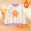 Kids Cotton Pullover Sweatshirt with Elbow Patches Purple 8